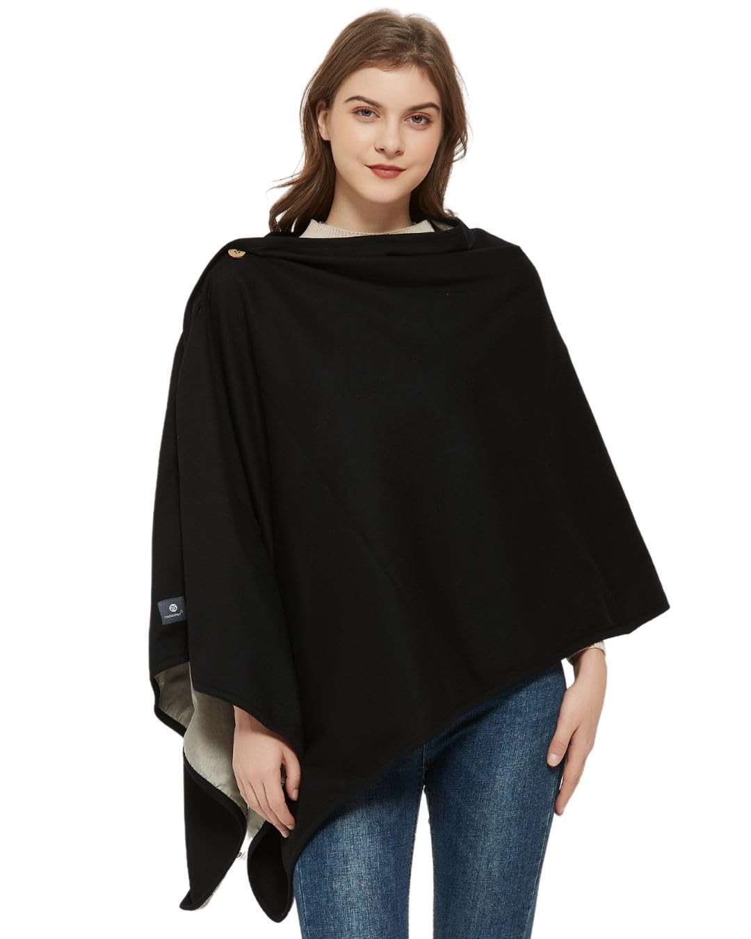 Photo 1 of Radia Smart® EMF Protection Poncho, Wrap, Wearable Blanket. RF Radiation Shielding, WiFi Blocker, Protection Clothing 28" x 72", Black