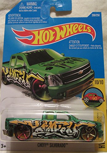 Chevy Silverado Hot Wheels 2016 HW Art Cars 1:64 Scale Collectible Die Cast Metal Toy Car Model #10/10 on International Long Card