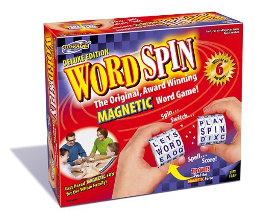 Geospace Deluxe Word Spin Family Edition, Gift Box Set of 20 Magnetic Wheels. STEM Toys