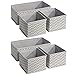 InterDesign Chevron Fabric Closet/Dresser Drawer Storage Organizer, Set of 6 Soft Storage Bins for Underwear, Socks, Kids Clothes or Accessories, Taupe/Natural