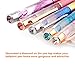 Ballpoint Pens, 5 PCS Rose Gold/Blue/Purple/Pink/Rainbow Metal Pens Desk Accessories, Black Ink Bling Dynamic Liquid Diamond Pen Christmas Gifts for Women