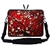 Meffort Inc 17 17.3 inch Neoprene Laptop Sleeve Bag Carrying Case with Hidden Handle and Adjustable Shoulder Strap - Vincent van Gogh Cherry Blossoming