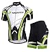 sponeed Cycling Clothing Suits for Men Padded Bike Shorts Bicycle Shirt Polo Short Sleeve Cyclist Gear US M Multi Green