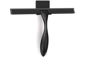 Zeerun All-Purpose Stainless Steel Shower Squeegee for Glass Doors with Adhesive Hooks, Squeegee for Shower Glass, Bathroom H
