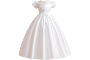 Lmdudan Girls Dresses Formal Party Girl Wedding Dresses Vintage Satin Kid Princess Prom Gowns A Line Formal Dress 7-14 Years