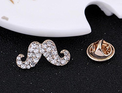 image for Hosaire Brooch Pin Elegant Moustache Scarf Pin Lapel Brooch Button Hat