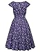 GRACE KARIN Vintage Shooting Stars Print Cap Sleeve Crew Neck A-Line Dress
