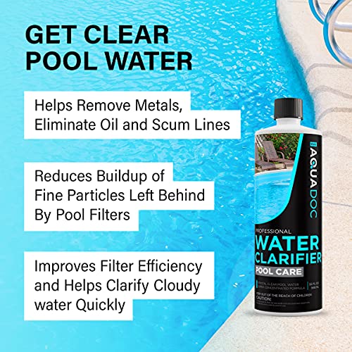 Pool Clarifier Liquid for Fast Acting Cloudy Water Treatment, Swimming
