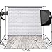 SJOLOON 5x7ft Vinyl Photography Background White Brick Wall Wood with Floor Photo Backdrop Studio Props 10926