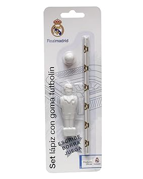 REAL MADRID CF® Set Futbolín (Goma Pelota+Goma Jugador+Lápiz ...