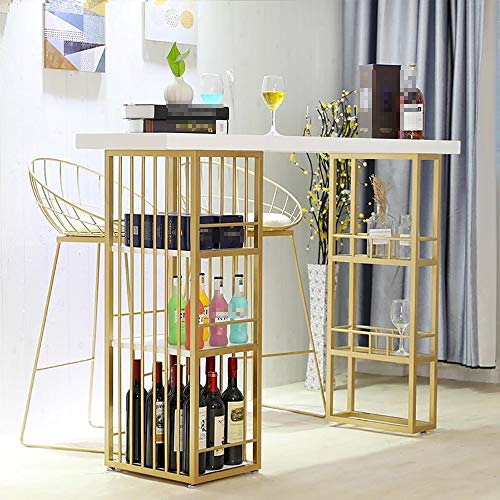 ODDINER Bartisch Wohnzimmer Küche, Theke, Tisch Bistrotisch Frühstück Esstisch Couchtisch WithStorage Regalböden for… – Bild 3