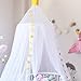 Didihou Bed Canopy for Kids Room, Yarn Play Tent Bedding for Kids Playing Reading with Children Round Lace Dome Netting Curtains Baby Boys and Girls Games House (White)
