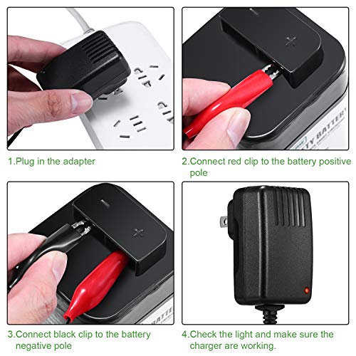 RUSFOL [UL Listed] 6Volt Battery Charger for Moultrie Battery (Input