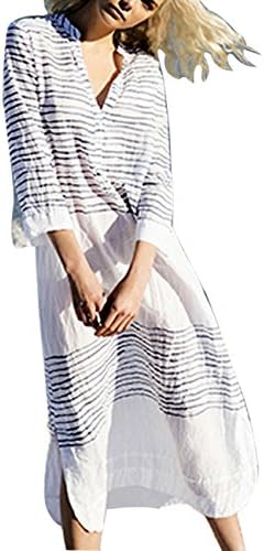 Hmamliel Women's Print Chiffon/Rayon Swimwear Turkish Kaftans Swimsuit Cover up Caftan Beach Long Dress (A)