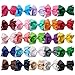 XIMA 25pcs 4inch Grosgrain Ribbon Baby Boutique Hair Bows Clips for Hair Accessories (with clip Mixcolors)