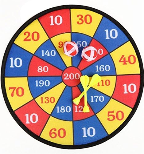 MINGHU 36cm/14.17inch Children Colorful Plastic Safety Darts Plate Set of Dart Board Two Darts with Two Balls Professional Flocking Needle Dart Leisure Game Scale Toys