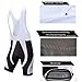 Coconut Ropamo CR Men's Cycling Jersey Set Road Bike Jersey Zipper Pocket Bib Shorts with 3D Padded Cycling Clothing Kit Set (Black/Grey, L)