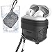 Huishang Air Pods Case Covers, 3 in 1 Protective Sleeve Airpods Cover with Anti-lost keychain Accessories for Apple Airpods (Black)