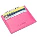 Slim Genuine Leather Credit Card Holder Front Pocket Wallet with RFID Blocking - Hot Pink