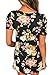 Dokotoo Womens Ladies Summer Casual Cotton Short Sleeve Floral Print Blouses Tops Black Large