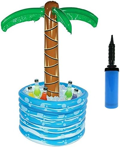 1 Luau Palm Tree Party Cooler + 1 Blue Balloon Hand Pump