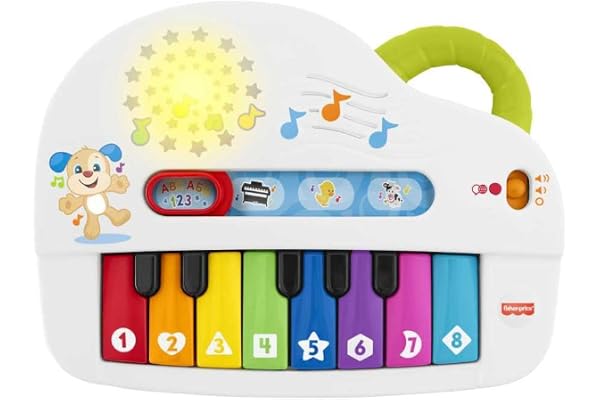 Aprender e Brincar Piano Cachorrinho Fisher Price, Mattel, Branco