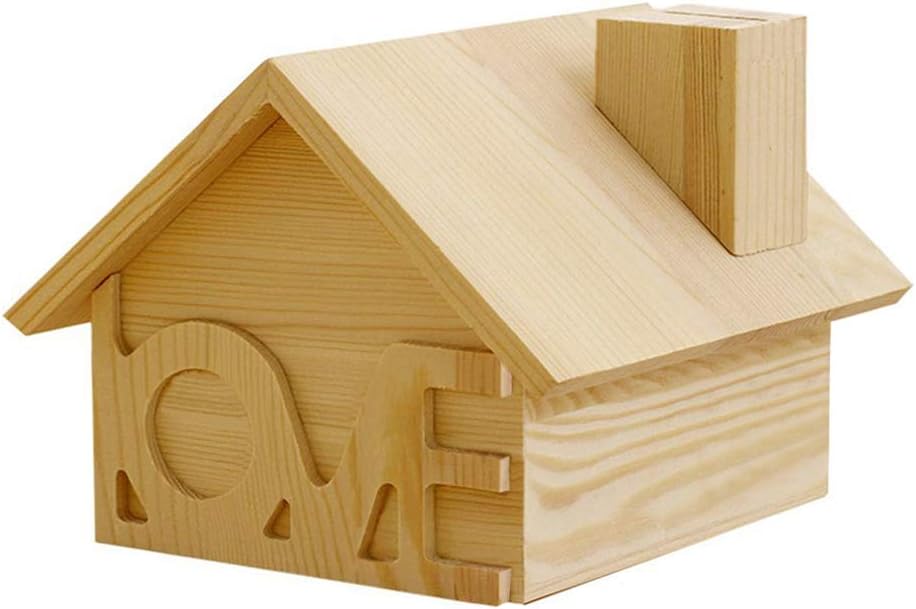 Baidecor Wood Love House Money Box Piggy Bank