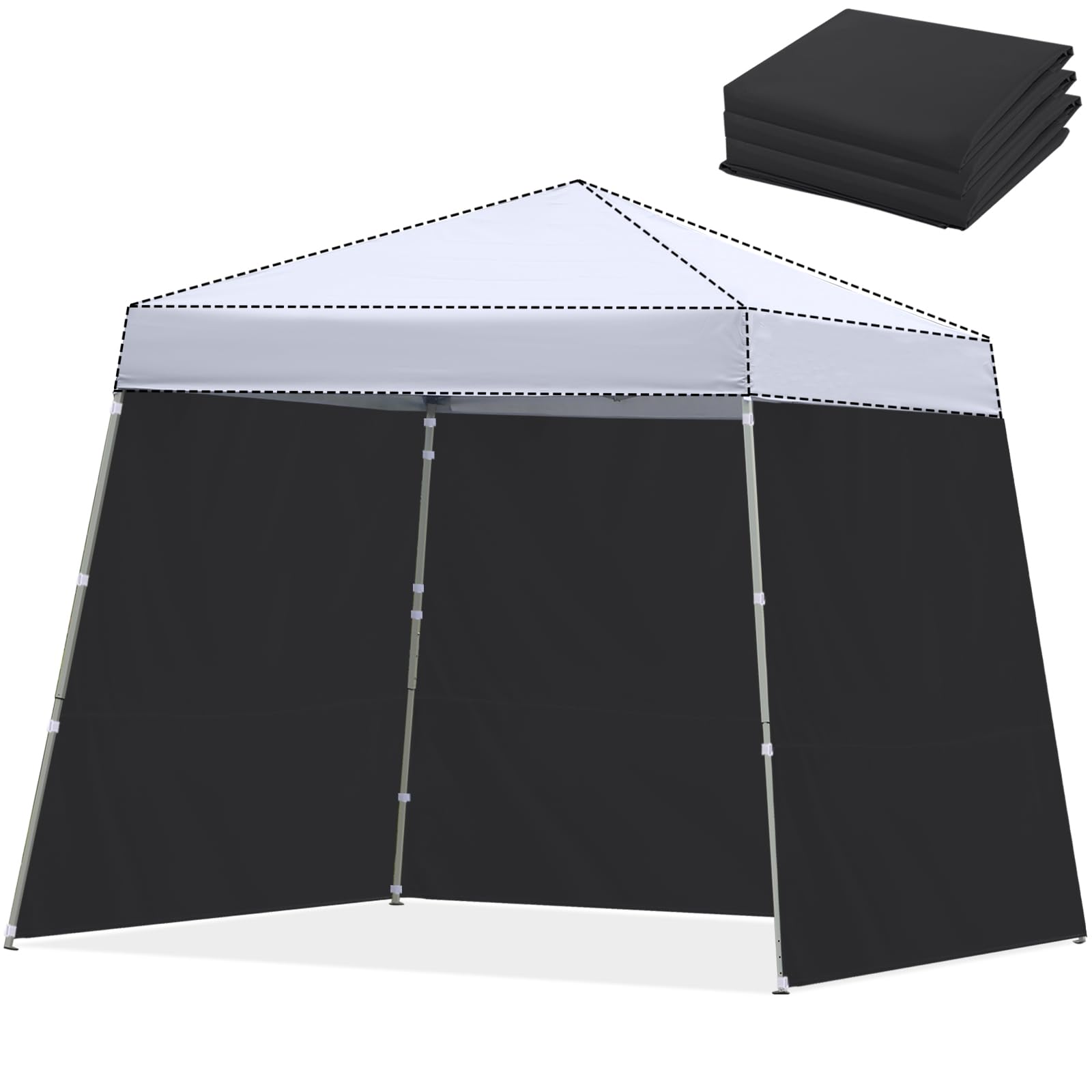 LANMOUNTAIN Pop Up Canopy Tent 10X10 FT,One Push Shelter,Adjustable Straight Leg Heights,Sun Instant Tent,Heavy Duty Outdoor Patio Shade W/4 Sandbags,Ropes,8 Stakes For Parties,Garden,Red