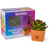 ZendoZones Fruit Fly Trap with Zendo Lure, Serene Sandy with Plastic, terracotta Base, Refillable and Reusable, Long-Lasting