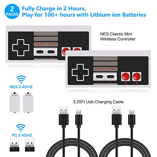 image for Nes Classic Edition Mini Wireless Controller 2 Pack, Compatible with W