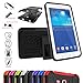 Mama Mouth Shockproof Heavy Duty Combo Hybrid Rugged Dual Layer Grip Cover with Kickstand for Samsung Galaxy Tab 3 Lite/Tab E 7.0 T110 T111 T113 T115 T116(with 4 in 1 Packaged),Black