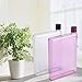 Yosoo 750ml Leak Proof Flat Slim Water Bottles Plastic Transparent Portable Sports Bottle for Outdoor Activities(White)