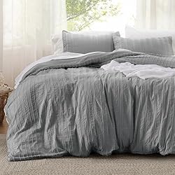 Bedsure Boho Comforter Set Full - Grey Tufted