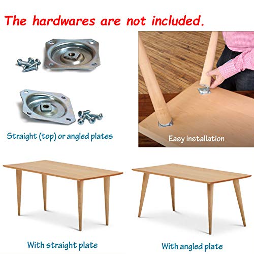 MEETWARM 16 inch Table Legs Wood Furniture Legs Tapered Round for Coffee End Tables Side Table