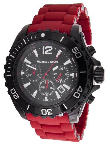Michael Kors Men's Chronograph Red Silicone Wrapped Watch MK8212