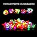 Light Up Rings Birthday Party Favors for Kids Prizes Flashing 24 Pack LED Jelly Rings Novelty Bulk Toys Boys Girls Gift Glow in The Dark Thanksgiving Christmas Party Supplies