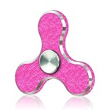 Pro Glide Moon Shine Metal Fidget Spinner Toy. Unique Reflective Feature With Each Spin. Perfect for ADD,ADHD, Anxiety, Autism Adult and Children. Made In The USA!!! Prime Eligible (Pink Glitter)