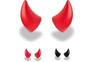 Helmet Flair Softeez Devil Horns for Helmet | Made in USA | Foam Helmet Accessory for Bike Helmet, Ski Helmet & Airsoft Helmet | Peel & Stick | Pair (Helmet Not Included)