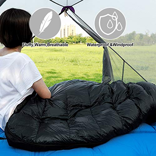 SOULOUT Down Sleeping Bag, 0°F - 20°-30°F 1500 Fill Power Cool Weather - Ultra Lightweight Portable Waterproof Mummy Sleeping Bag with Compression Sack for Adults Kids Camping Backpacking