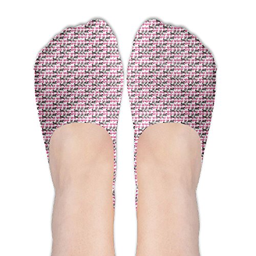 Newfy And Cart Pet Dogs Crew Women's Thin Casual Non Slip Flat Boat Line Socks