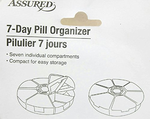Assured 7 Day Circular Pill Organizer Weekly Medication Tray (Yellow Orange) - Thumbnail 2