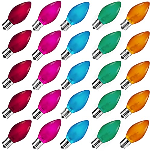 C7 Replacement Christmas Lights Bulbs, Multicolor
