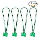 ULTNICE St Patrick's Day Beads Shamrock Necklace with Green Shot Glass 12PCS