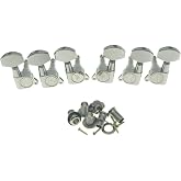 Wilkinson 3x3 Chrome E-Z Post Guitar Tuners E-Z-LOK Guitar Tuning Keys Machine Heads for Acoustic Guitars