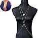 Sexy Sparkles Bikini Beach Crossover Harness Necklace Waist Belly Body Chain Jewelry