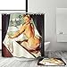 Fangkun Shower Curtain Sexy Pretty Girl Bathing Design - Vintage Retro Pin Up Girls Bathroom Curtains Art Painting Decor Set - 12pcs Shower Hooks - 72 x 72 inches