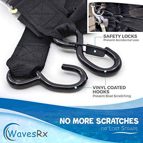 WAVESRX Boat and Jet Ski Trailer Tie Downs (2PK or 4PK) Adjustable