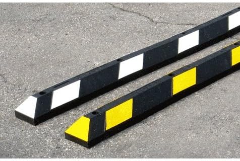 Park-It Garage Parking Stop, 72" Rubber w/Stripe