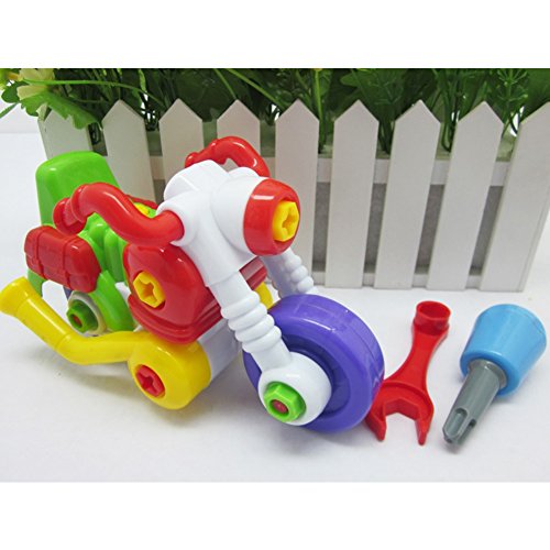 Ocamo Colorful Disassembly Assembly Vehicle Toy with Wrench Screwdriver Novelty Building Block Puzzle Toys Gift for Kids Motorcycle - Thumbnail 4