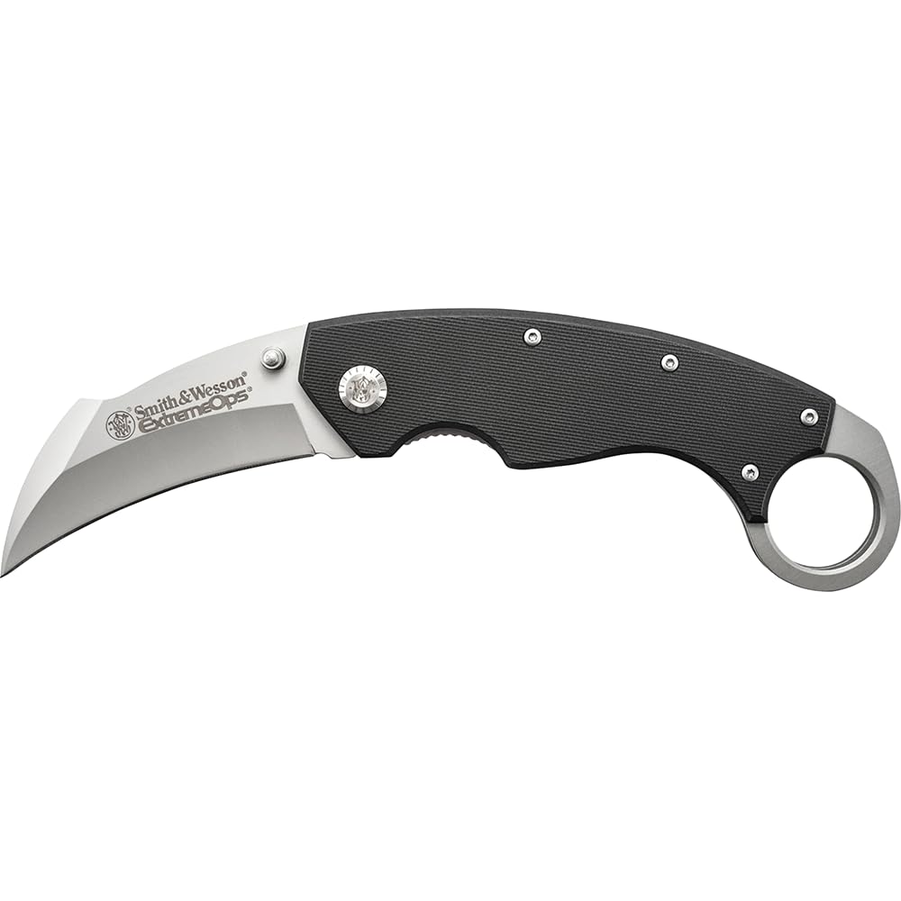 Photo 1 of Smith & Wesson Extreme Ops CK33 7.9in S.S. Karambit Folding Knife with 3.1in Hawkbill Blade and G-10 Handle for Outdoor, Tactical, Survival and EDC